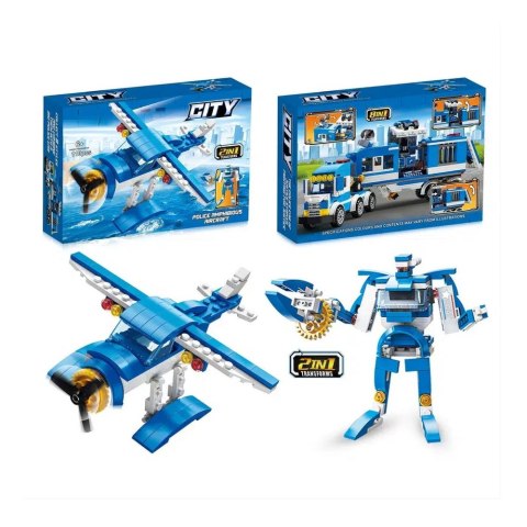 Klocki Konstrukcyjne Policja Helikopter Pojazdy Budynki 98-118 el. Mix LEAN Toys