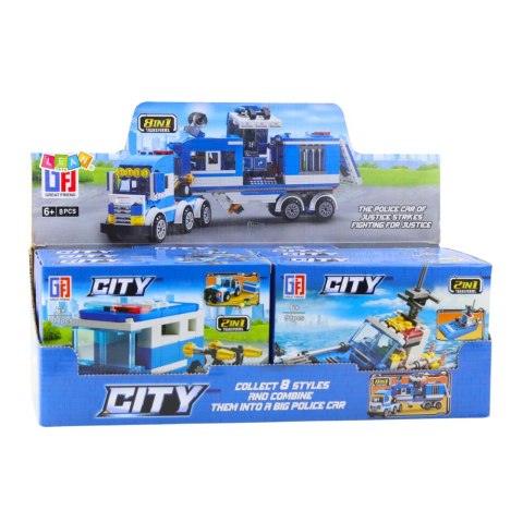 Klocki Konstrukcyjne Policja Helikopter Pojazdy Budynki 98-118 el. Mix LEAN Toys