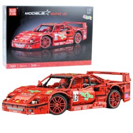 Klocki Konstrukcyjne Samochód Sportowy Wyścigowy Czerwony 1:10 2688 el. LEAN Toys