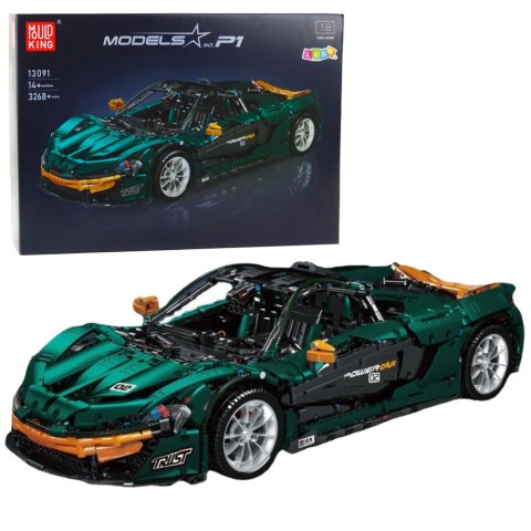 Klocki Konstrukcyjne Samochód Sportowy Zielony 1:8 P1 3268el LEAN Toys