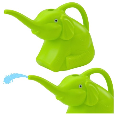 Mała Konewka Plastikowa Do Podlewania Dla Dzieci Słoń Zielony LEAN TOYS