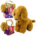 Piesek Pudel W Torbie Na Rzep Maskotka Przytulanka Jasnobrązowy LEAN Toys