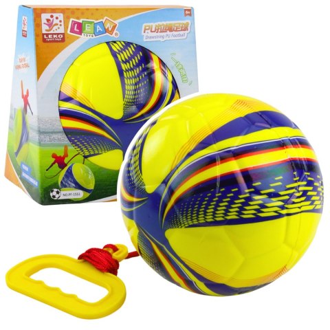 Piłka Piankowa Na Sznurku Ze Ściągaczem Uchwyt Żółta 14cm LEAN Toys