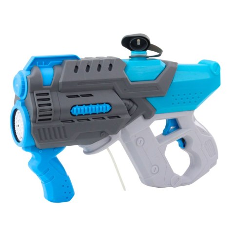 Pistolet Elektryczny Na Wodę Bańki Mydlane 2W1 Szaro Niebieski LEAN Toys