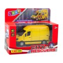 Samochód Dostawczy Metalowy Z Napędem Pull Back Światła Dźwięki Żółty 1:32 LEAN Toys