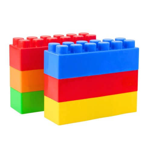 Zestaw Duże Klocki Konstrukcyjne W Torbie Kolorowe 28,5x9x9 cm 6el. LEAN Toys