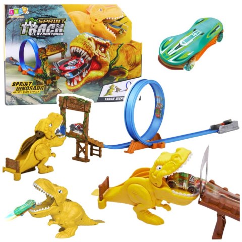 Zestaw Samochodowy Tor Katapulta Wyrzutnia Dinozaur LEAN Toys