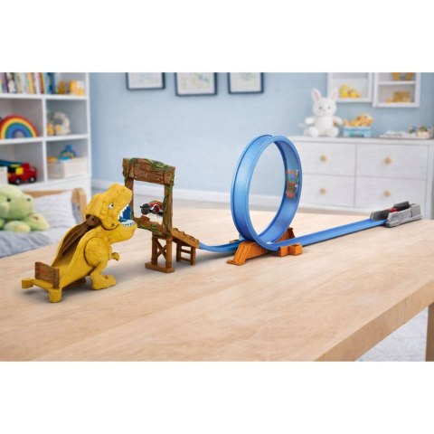 Zestaw Samochodowy Tor Katapulta Wyrzutnia Dinozaur LEAN Toys