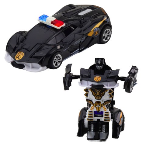 Auto Robot 2w1 Sportowy Samochód Policyjny Napęd Mix LEAN TOYS