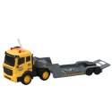 Ciężarówka Laweta Z Koparką Gąsienicową Obrotowa 360° Żółta 1:16 LEAN Toys
