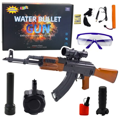 Karabin AK Na Kulki Wodne Hydrożelowe Celownik Akcesoria Okulary 96cm LEAN Toys