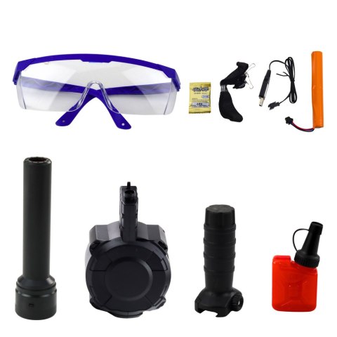 Karabin AK Na Kulki Wodne Hydrożelowe Celownik Akcesoria Okulary 96cm LEAN Toys