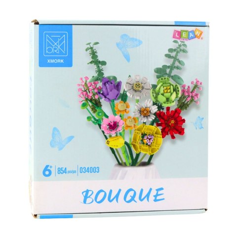 Klocki Konstrukcyjne Dekoracyjny Bukiet Kwiaty Kolorowe 854 el. LEAN Toys
