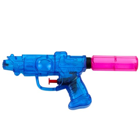 Mały Przeźroczysty Pistolet Na Wodę Zasięg 8m Czerwony Niebieski Mix LEAN Toys