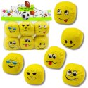 Miękkie Piłki Sportowe Emotki Żółte Zestaw 6szt 7cm LEAN TOYS