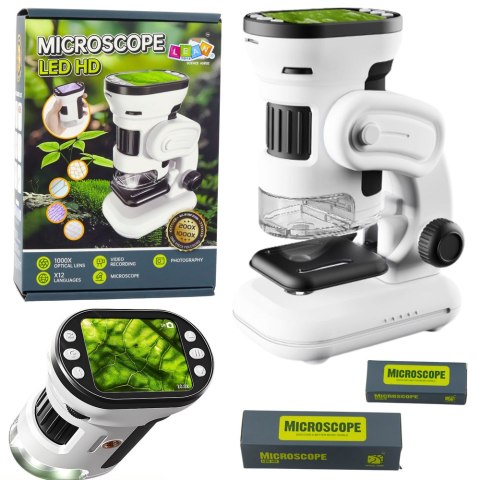 Mikroskop Edukacyjny Cyfrowy Z Ekranem Funkcja Zdjęć Wideo 1000X LED LEAN Toys