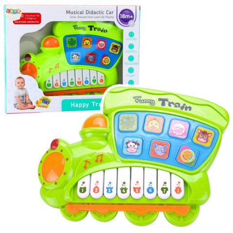 Pianinko Elektryczne Edukacyjne Dla Malucha Lokomotywa Zielone LEAN Toys