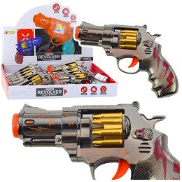 Pistolet Zabawkowy Rewolwer Obrotowy Magazynek Światła Dźwięki LEAN TOYS