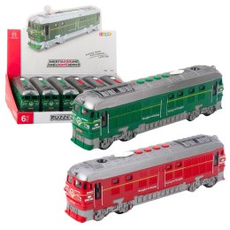 Pociąg Zabawkowy Efekty Świetlne Dźwięki Melodie Światła Para Wodna LEAN Toys
