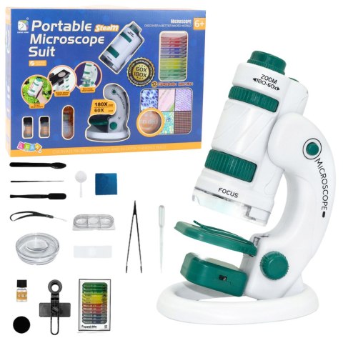 Przenośny Mikroskop Edukacyjny Dla Dzieci 2w1 60X/180X Akcesoria LEAN Toys