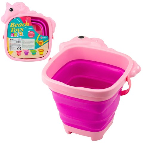 Składane Wiaderko Silikonowe Jednorożec Plażowe Różowe LEAN TOYS