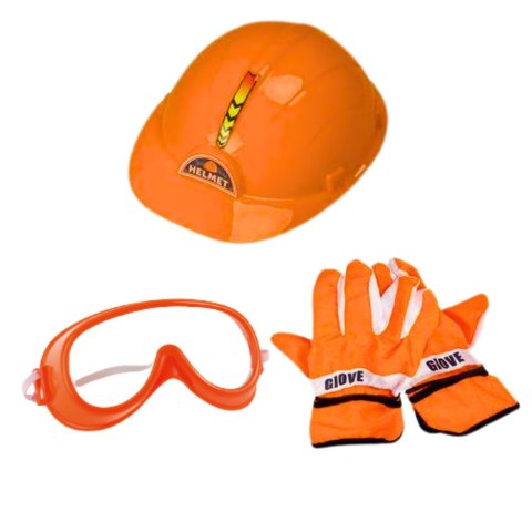Zestaw Piła Łańcuchowa Kask Okulary Rękawice Dźwięki LEAN Toys
