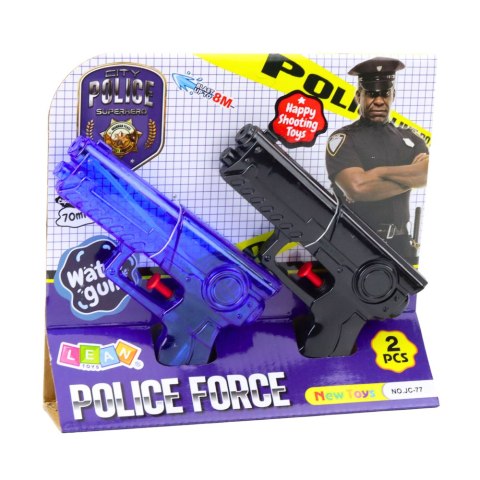 Zestaw Pistolety Na Wodę Policyjne Niebieski Czarny 2szt LEAN TOYS