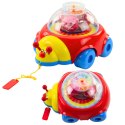 Biedronka Jeżdżąca Do Ciągnięcia Z Kulkami I Zegarem Kolorowa LEAN Toys