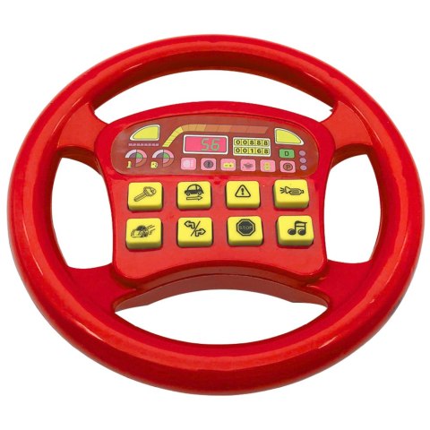 Interaktywna Kierownica Samochodowa Dźwięki Czerwona LEAN TOYS