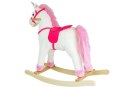 Koń Na Biegunach Jednorożec Dźwięki Rusza Pyskiem Ogonem Biały 74 cm LEAN Toys