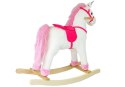 Koń Na Biegunach Jednorożec Dźwięki Rusza Pyskiem Ogonem Biały 74 cm LEAN Toys