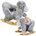 Koń Na Biegunach Jeździk 2w1 Konik Dla Malucha Szary w Kropki LEAN Toys