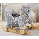 Koń Na Biegunach Jeździk 2w1 Konik Dla Malucha Szary w Kropki LEAN Toys