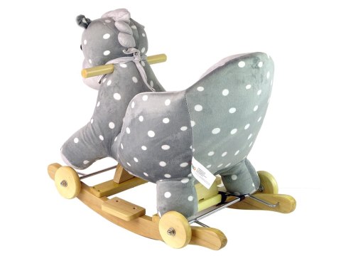 Koń Na Biegunach Jeździk 2w1 Konik Dla Malucha Szary w Kropki LEAN Toys