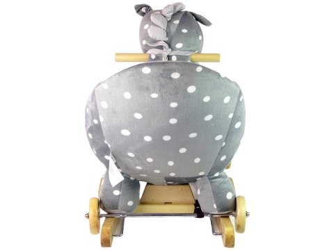 Koń Na Biegunach Jeździk 2w1 Konik Dla Malucha Szary w Kropki LEAN Toys