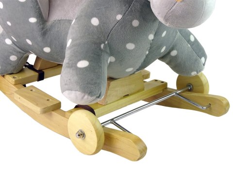 Koń Na Biegunach Jeździk 2w1 Konik Dla Malucha Szary w Kropki LEAN Toys