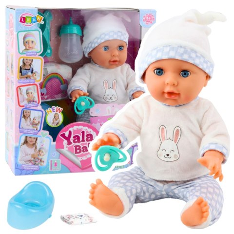 Lalka Bobas Niemowlak Siusiająca Zestaw Akcesoria Dźwięki 35cm LEAN Toys
