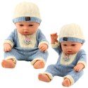 Lalka Bobas W Dzianinowym Niebieskim Ubranku Czapeczka LEAN Toys
