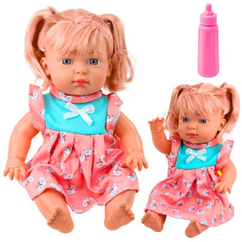 Lalka Bobas W Kolorowej Sukience Kucyki Butelka Dźwięk LEAN Toys