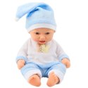 Lalka Bobas W Niebieskiej Piżamce Czapeczka z Pomponem LEAN Toys
