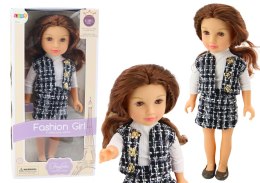 Lalka W Eleganckim Ubranku W Kratę Brązowe Włosy LEAN Toys