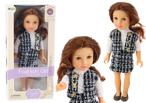 Lalka W Eleganckim Ubranku W Kratę Brązowe Włosy LEAN Toys