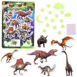 Naklejki Fluorescencyjne Świecące Na Ścianę Dinozaury Gwiazdki LEAN TOYS