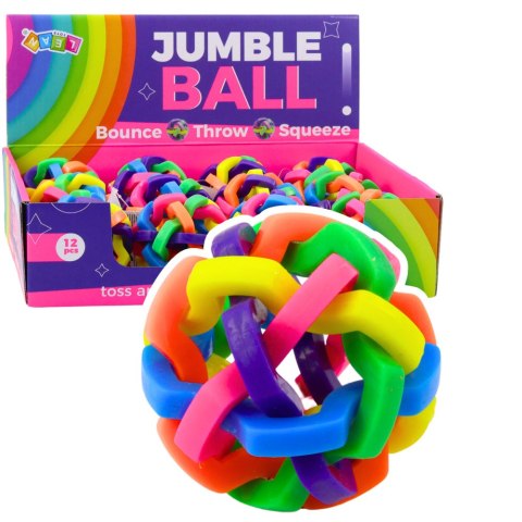 Piłeczka Pleciona Gumowa Piłka Sensoryczna Do Zabawy Kolorowa 7,5cm LEAN TOYS