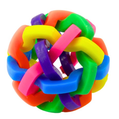 Piłeczka Pleciona Gumowa Piłka Sensoryczna Do Zabawy Kolorowa 7,5cm LEAN TOYS