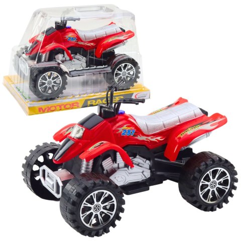 Quad Terenowy Z Napędem Bieżnikowane Koła Czerwony LEAN Toys