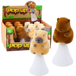 Skacząca Kapibara Na Sprężynie Pop Up Beżowa Brązowa 10cm LEAN TOYS