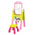 Tablica Edukacyjna 5w1 Z Krzesełkiem Wielofunkcyjna Akcesoria Różowa LEAN Toys