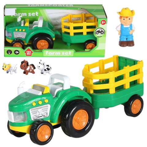 Traktor Farmerski Dla Malucha Traktor Zwierzęta Farmer Światła Dźwięki LEAN Toys