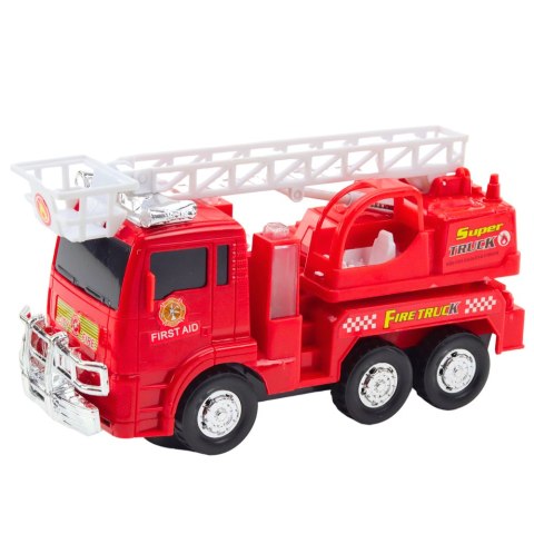 Wóz Strażacki Straż Pożarna Drabina Ruchoma Światła Dźwięki LEAN Toys